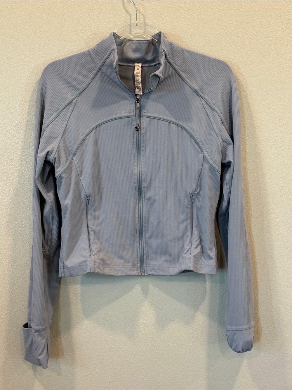 lululemon athletica Light Blue Ribbed Zip-Front Jacket